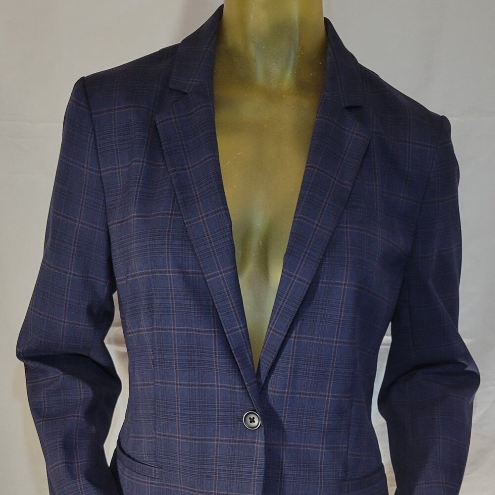 BANANA REPUBLIC Blue Plaid Blazer